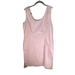 Vintage Amanda Smith Pink Gingham Sleeveless Dress Cotton Blend